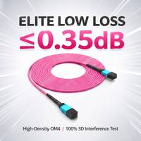 Cordon de brassage fibre optique multimode OM4 MPO-MPO 40G/100G 12/24 cœurs Elite à faible perte 0,35 dB LSZH pour centre de données