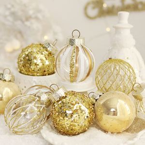 Vente flash - Ornements de Noël en plastique peints à la main de 6 cm, boules de décoration pour la maison - Product Image 4