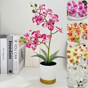 Bunga Anggrek <span class=keywords><strong>Phalaenopsis</strong></span> Bonsai Buatan Tangan Ringan Dekorasi Dalam Ruangan Tanaman Pot - Product Image 3
