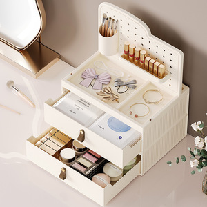 Cosmetic Storage <b>Box</b> With Drawers Acrylic Desktop Organizer For <b>Makeup</b> Skincare Storage 18 Capacity Covered Design - Product Image 5