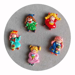 Résine Kawaii dessin animé <span class=keywords><strong>Clown</strong></span> fille Flatback Figurines Scrapbook bricolage fête épingle à cheveux embellissements artisanat accessoires - Product Image 5