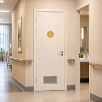 Porte de salle de bain avec persiennes de ventilation, serrure de confidentialité, antibactérienne, pour les zones de salle de bain des hôpitaux