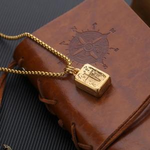 Craft Wolf venta al por mayor forma interior cadena colgante collar joyería para hombres duradero elegante colgante de acero inoxidable - Product Image 4