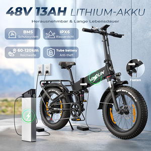 Vélo électrique pliable à pneus larges de 20 pouces, puissance maximale de 750 W, vitesse de 40 km/h, batterie 48 V 13 Ah, autonomie de 120 km, double suspension, Shimano 7 vitesses, entrepôt UE, livraison en 3 à 7 jours - Product Image 4