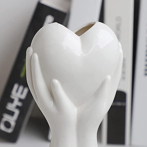 <span class=keywords><strong>Vase</strong></span> à main en céramique pour corps <span class=keywords><strong>humain</strong></span>, <span class=keywords><strong>Vase</strong></span> à fleurs et cœur Unique, esthétique moderne et blanc, pour décor de maison, salon, vente en gros - Product Image 6