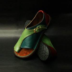 <span class=keywords><strong>Sandalias</strong></span> de Mujer, Zapatos Cómodos, <span class=keywords><strong>Sandalias</strong></span> para Juanetes, Tacón Plano, Punta Abierta, Bloque de Color PU, Rojo, Verde Claro, <span class=keywords><strong>Fucsia</strong></span> / Verano - Product Image 2