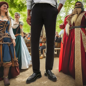 Men's Sporty Straight Pirate Pants Cosplay Costume for Renaissance Medieval Gothic Plus Size 3XL <b>Linen</b>/Cotton - Product Image 2