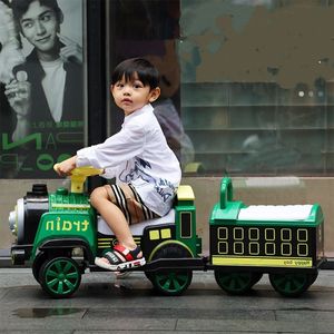 Cool Treinvormige Vierwielige Ride-On Auto Single/Dualdrive Accu-Aangedreven Elektrische Speelgoed Muziek Lichteffecten Veilig Voor Kinderen Jongens - Product Image 5