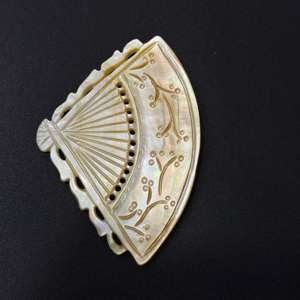 โบราณรูปพัดเก่าแกะสลักของแม่ธรรมชาติของไข่มุกแกะสลักของแม่ธรรมชาติของไข่มุกอัญมณีมุก - Product Image 2