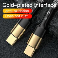 Câble de charge rapide USB C vers USB C plaqué or 1,2 m en nylon tressé PD 60W pour iPhone 15 16 Câble de charge de téléphone portable