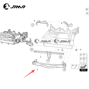 Travesaño de Parachoques Delantero para <span class=keywords><strong>Lamborghini</strong></span> <span class=keywords><strong>Aventador</strong></span> <span class=keywords><strong>SVJ</strong></span> LP700 LP770 OEM 470807051D - Product Image 2
