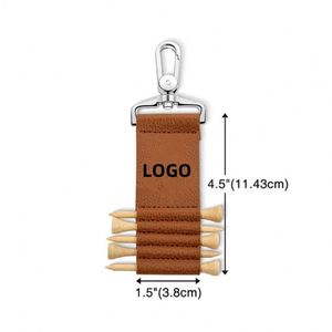 Nuevo Estuche para Tees de Golf de Piel Sintética con Logotipo Personalizado, 5 Ranuras, Llavero Porta Tees, Accesorio Portátil para Bolsa de Golf para Golfistas - Product Image 1