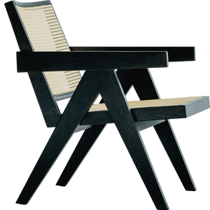 Sillón Reclinable de Madera de Fresno Blanco Chandigarh, Tejido con Mimbre, Estilo Wabi-Sabi, Color Natural, Sofá de Descanso para Sala de Estar, Muebles para el Hogar - Product Image 5