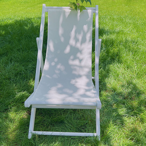Chaise longue en <span class=keywords><strong>bois</strong></span> portable d'extérieur, chaise pliante en <span class=keywords><strong>toile</strong></span>, chaise de plage rose - Product Image 3