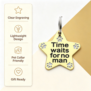 Personalized <b>Star</b> Shape Pet Tag With Gravure Printing Durable Metal Daily Identification - Product Image 4