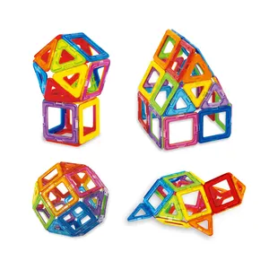 30PCS חינוכיים בניית אריחי צבעוני שקוף גזע מגנטי אבני בניין צעצועים לילדים