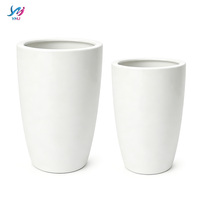 Vase en fibre de verre FRP écologique, léger, durable, au design classique, forme irrégulière sculptée, avec trou de drainage, pour extérieur, maison, style rustique