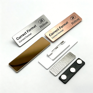 Metal Name Plate Employee Magnetic Name <b>Badge</b> Holders Waterproof Name Button <b>Badge</b> for Corporate Staff - Product Image 4