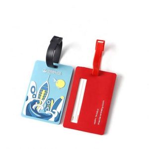 ป้ายติดกระเป๋าเดินทางแบบนิ่ม 3 มิติ PVC แบบกำหนดเอง พร้อมลายตัวอักษร ขนาดตามสั่ง เคลือบสี Pantone พร้อมห่วงโลหะ - Product Image 4