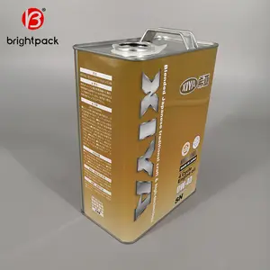 1 galão 4l oblong lata de lata com alça de metal e tampa japonesa, recipiente de lata de óleo do motor, lubrificante motor canister