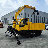Grue à benne basculante de 8000kg montée sur camion de type chenille d'usine chinoise avec pince à bois