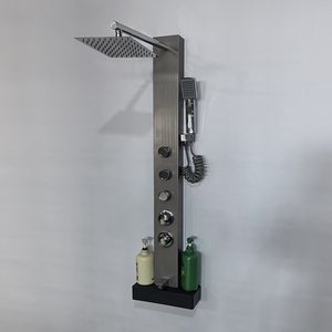 Water Droplet Sanitary Ware Shower Set Small Series Wall <b>Mounted</b> Top <b>Spray</b> With Digital Display And Five Water Settings - Product Image 5