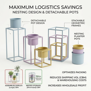 Support de Plante Métallique Nordique Moderne en Gros, Support Géométrique <span class=keywords><strong>Autoportant</strong></span> pour Pot de Fleurs d'Intérieur pour Salon - Product Image 5
