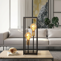 Lampe de table décorative moderne de luxe pour chambre à coucher Table de chevet en acier LED Base d'ampoule E26 Alimentation secteur Simple et pratique