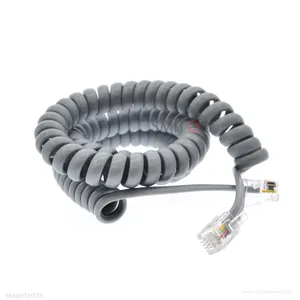 Black White Grey RJ9 4p4c male to male Coiled Telephone Phone Handset Cable Cord for Phone Modem Fax Machine