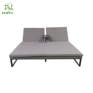 VillaLeisure Facilities Home Beach Chaises longues Hotel Outdoor Aluminium Frame Two Seat Double Sun Bed for Poolside - Product Image 5