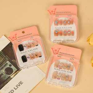 Pegatinas para uñas de longitud media con degradado, 24 piezas, listas para usar, para uso general - Product Image 3