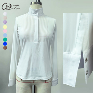 <span class=keywords><strong>Camicia</strong></span> da Equitazione Personalizzata per Donne, Manica Lunga, Traspirante, in Rete, per Competizioni Equestri <span class=keywords><strong>con</strong></span> Bottoni a Pressione Dorati - Product Image 2