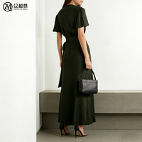 Robe longue d'été élégante et respirante pour femme, col rond, coupe ajustée, taille naturelle, écologique, haute qualité