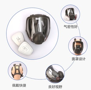 หน้ากากป้องกันแก๊สพิษแบบเต็มหน้า รุ่น 6800 สำหรับพ่นยาทางการเกษตร - Product Image 5