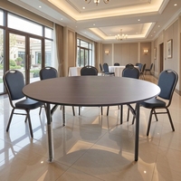 Vente directe d'usine, table pliante pour hôtel, plateau en PVC MDF, table de banquet moderne minimaliste pour mariage, location de restaurants