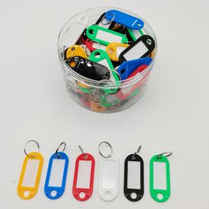 저렴한 맞춤형 패키지 미니 빈 종이 삽입 다채로운 방수 필기 플라스틱 키 체인 수하물 ID 태그 플라스틱 키 태그 - Product Image 6