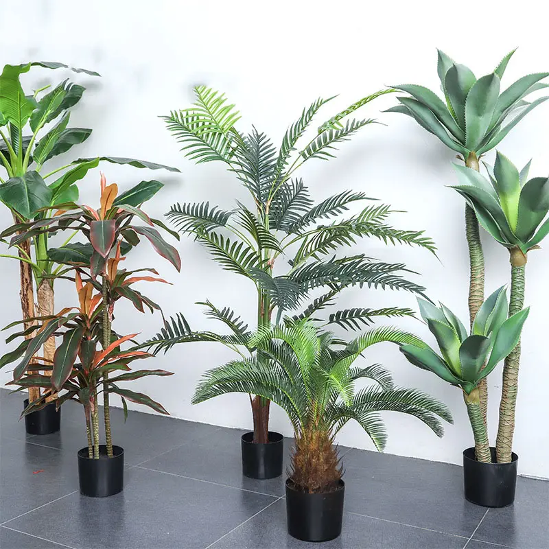 C-090 Hoge Kwaliteit Indoor Decor Mini Grote Faux Natuurlijke Groene Plastic Areca Palm Bladeren Planten Kleine Kunstmatige