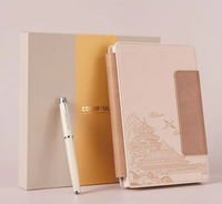Ensemble cadeau de carnet personnalisé avec logo, couverture rigide en similicuir, impression par sublimation, 100 feuilles, haute valeur chromatique, réunion d'entreprise