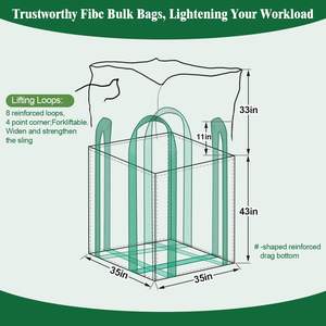 Ton <b>Bag</b> FIBC <b>Bulk</b> <b>Bags</b> Woven Polypropylene Heavy Duty Duffle Top Flat Bottom Double Stevedore Strap Shandong Industrial - Product Image 2