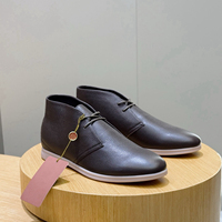 Bottes Chukka mi-hautes en cuir véritable d'Italie, semelle en caoutchouc amortissante, chaussures décontractées de luxe pour hommes, pour le quotidien, les affaires et les activités de plein air