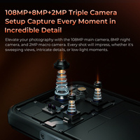 Oukitel WP55 6.6" FHD+ 12 Go+256 Go 11000 mAh 33W Charge Rapide 32MP+108MP Appareil Photo Double SIM 5G Smartphone Durci Avec NFC