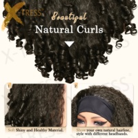 Perruques Bandeau Longues Afro Crépues Bouclées pour Femmes Noires, Synthétiques Classiques, Cheveux Ondulés Bouclés Souples et Volumineux, Perruques Sans Colle