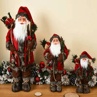 Figura de Santa Claus de Estilo Rústico con Linterna y Bolsa de Regalo, Decoración Navideña para la Puerta Principal del Hogar, Venta al por Mayor