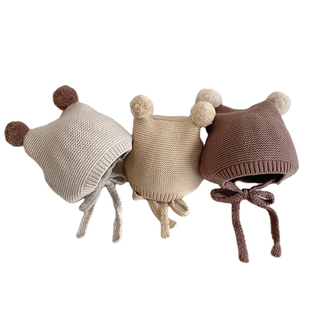 Зимняя вязаная шапка для новорожденных мальчиков и девочек, теплая шапка для детей, шапки бини на заказ