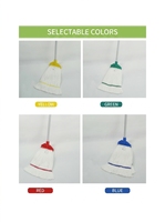 Serpillère professionnelle à haute absorption en fibres blanches pures avec manche en aluminium pour le nettoyage en profondeur des sols en bois dur et carrelés de la maison et du salon