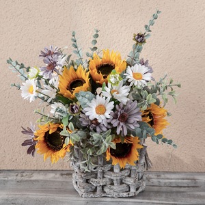 Bouquet de fleurs artificielles CallaFloral Tournesol en tissu tissé plastique pour décoration maison et mariage CF01266 - Product Image 1