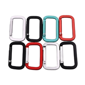 Square aluminum alloy climbing carabiner, bulk price, all black metal <b>quick</b>-<b>link</b> carabiner, bag strap hook - Product Image 1
