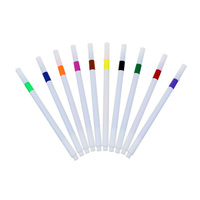 BECOL – Lot de 10 stylos marqueurs feutres fins blancs ronds de 0,4 mm pour dessin, avec logo, vente en gros