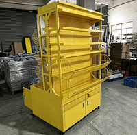 Étagère de présentation en métal personnalisée avec roulettes et armoire de rangement pour la présentation de bonbons et de snacks en supermarché