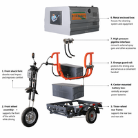Véhicule de nettoyage à eau froide haute pression électrique à trois roues avec pompe de 4000W à énergie nouvelle